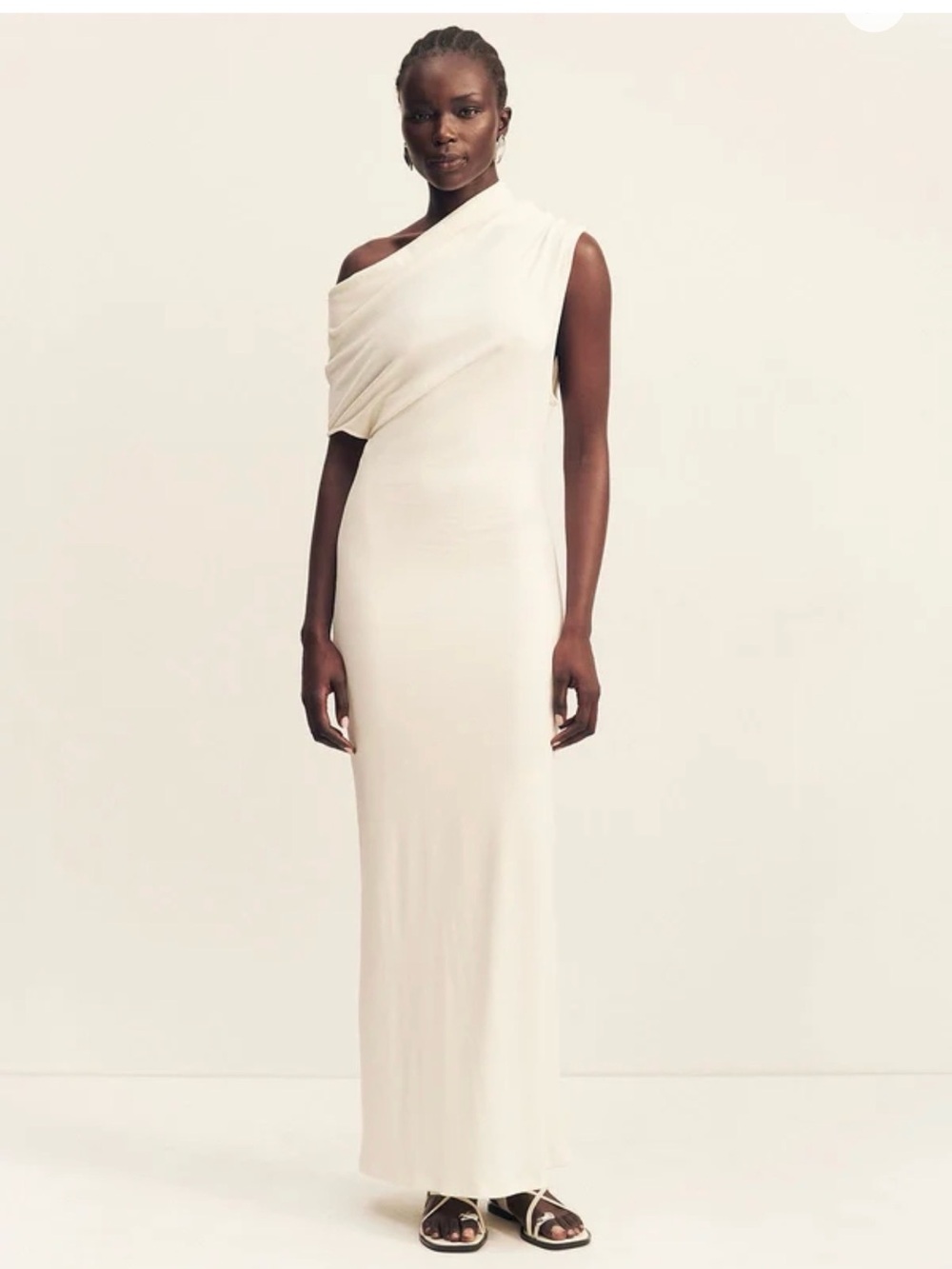 Aby Jersey Draped Maxi Dress - Ivory